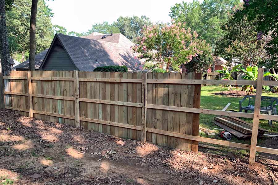 backside design of wood posts and planks for construction grade picket fencing installer portfolio near memphis tennessee 1 handy craftsman backyards.