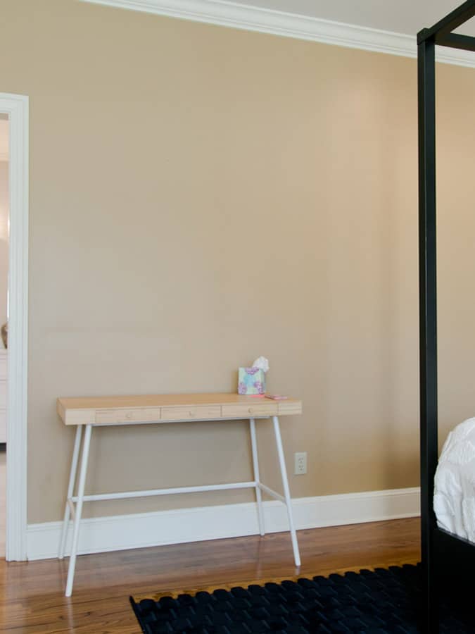 bedroom freshly painted in olive branch mississippi by local carpenter offering drywall services for homeowners needing improved living space