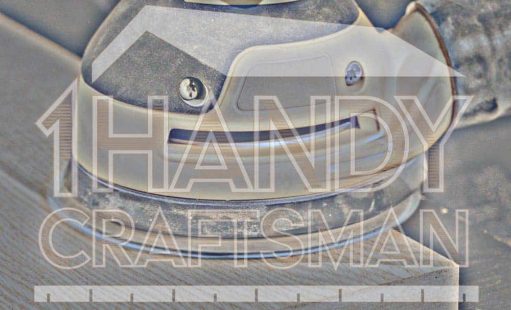 1 Handy Craftsman logo over faded photograph close up of orbit sander handheld tool for craftsman in olive branch Mississippi blog on paper or mesh sanding discs